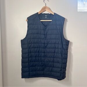 Uniqlo pufftech packable vest size large navy blue